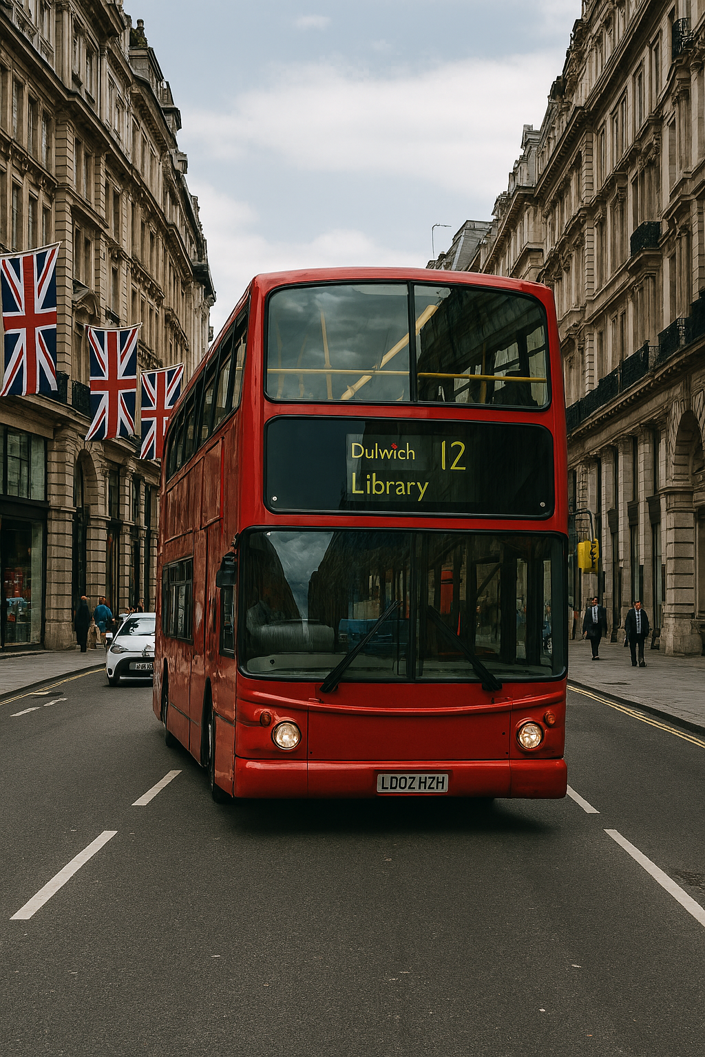 a bus in a London st a bus in a London st